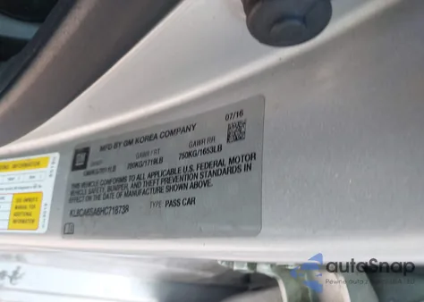 2017 Chevrolet Spark Ls Manual from USA, damaged, VIN KL8CA6SA6HC718738